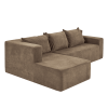Modular Sectional Couch, Modern L-Shape Sectional Sofa with Chaise Lounge, Comfy Snow Velet Fabric Corner Sofa Couch