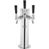 VEVOR Triple Taps Draft Beer Tower Dispenser, Stainless Steel Keg Beer Tower