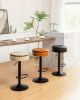 Round Storage Bar Stool Set of 2, Brown Faux Leather Height Adjustable Barstool, 360¬∞Counter Height Swivel Stool