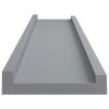 Picture Frame Ledge Shelves 2 pcs Gray 23.6"x3.5"x1.2" MDF