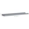 Picture Frame Ledge Shelves 2 pcs Gray 23.6"x3.5"x1.2" MDF
