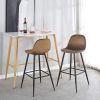 Bar Stools Set of 2, 30 Inches Velvet Barstool Modern Counter Bar Height Chair with Back, Sturdy Metal Legs & Footrests, Easy Assembly