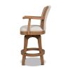 Williams 27in Swivel Counter Height Bar Stool, White Pepper Stain Resistant High Performance Polyester