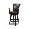 Williams 27in Swivel Counter Height Bar Stool, Vintage Brown Faux Leather