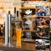 VEVOR Triple Taps Draft Beer Tower Dispenser, Stainless Steel Keg Beer Tower