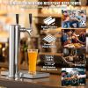 VEVOR Dual Taps Draft Beer Tower Dispenser, Stainless Steel Keg Beer Tower