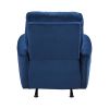 Modern Living Room 1pc Power Rocker Reclining Chair Blue Velvet Upholstery Solid Wood Frame Luxury Home Furniture