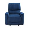 Modern Living Room 1pc Power Rocker Reclining Chair Blue Velvet Upholstery Solid Wood Frame Luxury Home Furniture