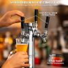 VEVOR Triple Taps Draft Beer Tower Dispenser, Stainless Steel Keg Beer Tower