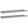 Picture Frame Ledge Shelves 2 pcs Gray 23.6"x3.5"x1.2" MDF