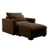 Brown Corduroy Sofa Couch, Modular Couch with Storage Ottoman, Couch Deep Seat Couches for Modern Living Room/Apartment/Office