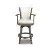 Williams 27in Swivel Counter Height Bar Stool, Natural White Linen