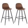 Bar Stools Set of 2, 30 Inches Velvet Barstool Modern Counter Bar Height Chair with Back, Sturdy Metal Legs & Footrests, Easy Assembly