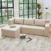 Sectional Couch Covers L Shape Sofa Covers, 2 Pcs Anti-Slip Sofa for 3 + 3 Seaters Chaise Cushion Couch with Pillowcases
