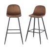 Bar Stools Set of 2, 30 Inches Velvet Barstool Modern Counter Bar Height Chair with Back, Sturdy Metal Legs & Footrests, Easy Assembly