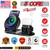 Wireless Charger 3 in 1 10W / 15W Qi Fast Charging Pad Dock Station Travel Chargers for Multiple Devices for iPhones, Android, Galaxy S- Series, Watch
