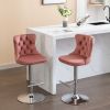 Swivel Velvet Barstools Adjusatble Seat Height from 25-33 Inch