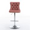 Swivel Velvet Barstools Adjusatble Seat Height from 25-33 Inch