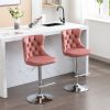 Swivel Velvet Barstools Adjusatble Seat Height from 25-33 Inch