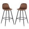 Bar Stools Set of 2, 30 Inches Velvet Barstool Modern Counter Bar Height Chair with Back, Sturdy Metal Legs & Footrests, Easy Assembly