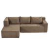 Modular Sectional Couch, Modern L-Shape Sectional Sofa with Chaise Lounge, Comfy Snow Velet Fabric Corner Sofa Couch