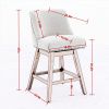 Counter Height Swivel Barstools, 26'' H Seat Height Upholstered Bar Stools Set of 2, Fabric in Ivory