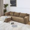 Modular Sectional Couch, Modern L-Shape Sectional Sofa with Chaise Lounge, Comfy Snow Velet Fabric Corner Sofa Couch