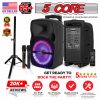5 CORE 10 Inch TWS PAIR Bluetooth Party Speakers 400 Watt Portable Karaoke PA System Rechargeable Loud Speaker + Tripod Stand 2x Wireless Mics LED Lig