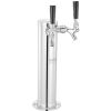 VEVOR Dual Taps Draft Beer Tower Dispenser, Stainless Steel Keg Beer Tower