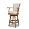 Williams 27in Swivel Counter Height Bar Stool, White Pepper Stain Resistant High Performance Polyester