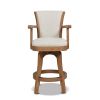 Williams 27in Swivel Counter Height Bar Stool, White Pepper Stain Resistant High Performance Polyester