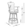 Williams 27in Swivel Counter Height Bar Stool, White Pepper Stain Resistant High Performance Polyester