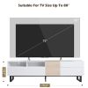 Modern TV Stand for 80'' TV with Double Storage Space, Media Console Table, Entertainment Center with Drop Down Door for Living Room, Bedroom