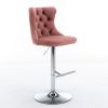 Swivel Velvet Barstools Adjusatble Seat Height from 25-33 Inch