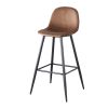 Bar Stools Set of 2, 30 Inches Velvet Barstool Modern Counter Bar Height Chair with Back, Sturdy Metal Legs & Footrests, Easy Assembly