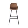 Bar Stools Set of 2, 30 Inches Velvet Barstool Modern Counter Bar Height Chair with Back, Sturdy Metal Legs & Footrests, Easy Assembly