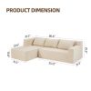 Sectional Couch Covers L Shape Sofa Covers, 2 Pcs Anti-Slip Sofa for 3 + 3 Seaters Chaise Cushion Couch with Pillowcases