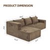 Modular Sectional Couch, Modern L-Shape Sectional Sofa with Chaise Lounge, Comfy Snow Velet Fabric Corner Sofa Couch