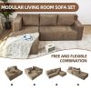 Modular Sectional Couch, Modern L-Shape Sectional Sofa with Chaise Lounge, Comfy Snow Velet Fabric Corner Sofa Couch
