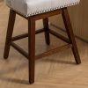 Counter Height Swivel Barstools, 26'' H Seat Height Upholstered Bar Stools Set of 2, Fabric in Ivory