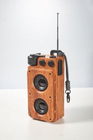 American retro wireless bluetooth speaker portable subwoofer mini FM radio outdoor small steel gun creative caixa de som (Color: A8  Black)