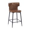 28inch Counter Height Bar Stools Set of 2, Modern Bar Upholstered Chairs with PU Leather, Metal Footrest and Frame for Kitchen Island, Bar Table