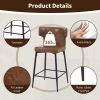 28inch Counter Height Bar Stools Set of 2, Modern Bar Upholstered Chairs with PU Leather, Metal Footrest and Frame for Kitchen Island, Bar Table