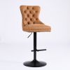A&A Furniture,Aged and Retro PU Swivel Barstools Adjusatble Seat Height from 26-33 Inch